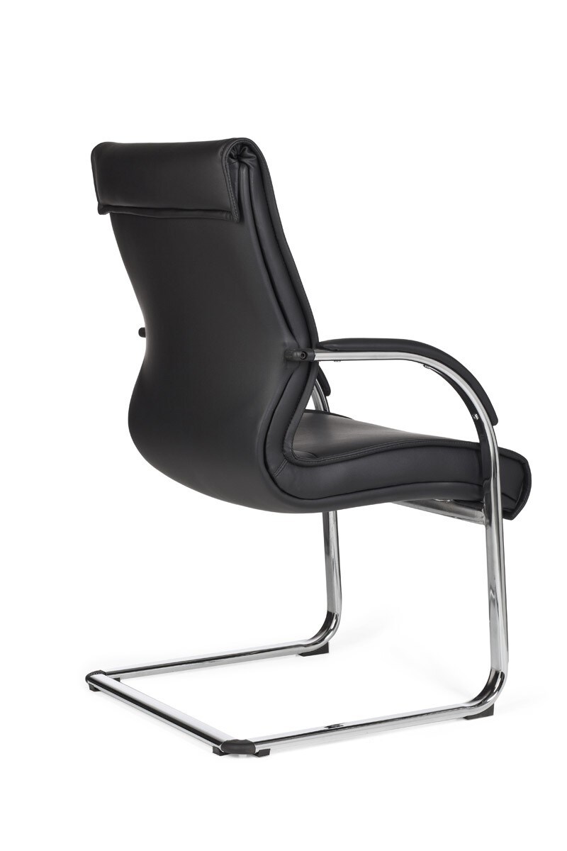 KADIMA DESIGN Freischwinger SANGRO Kunstleder, Chromgestell, Lendenstütze, bis 120 kg, in Caramel/Weiß/Schwarz