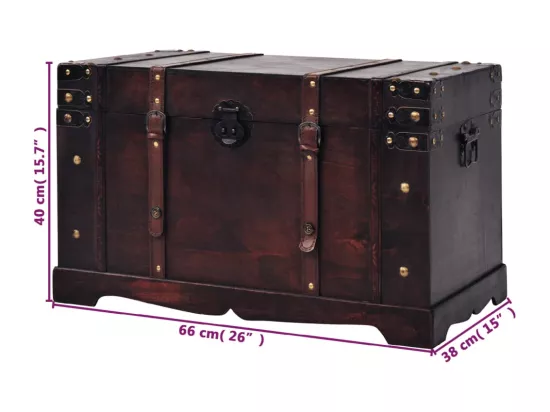 Coffre vintage de rangement bois 66 x 38 x 40 cm