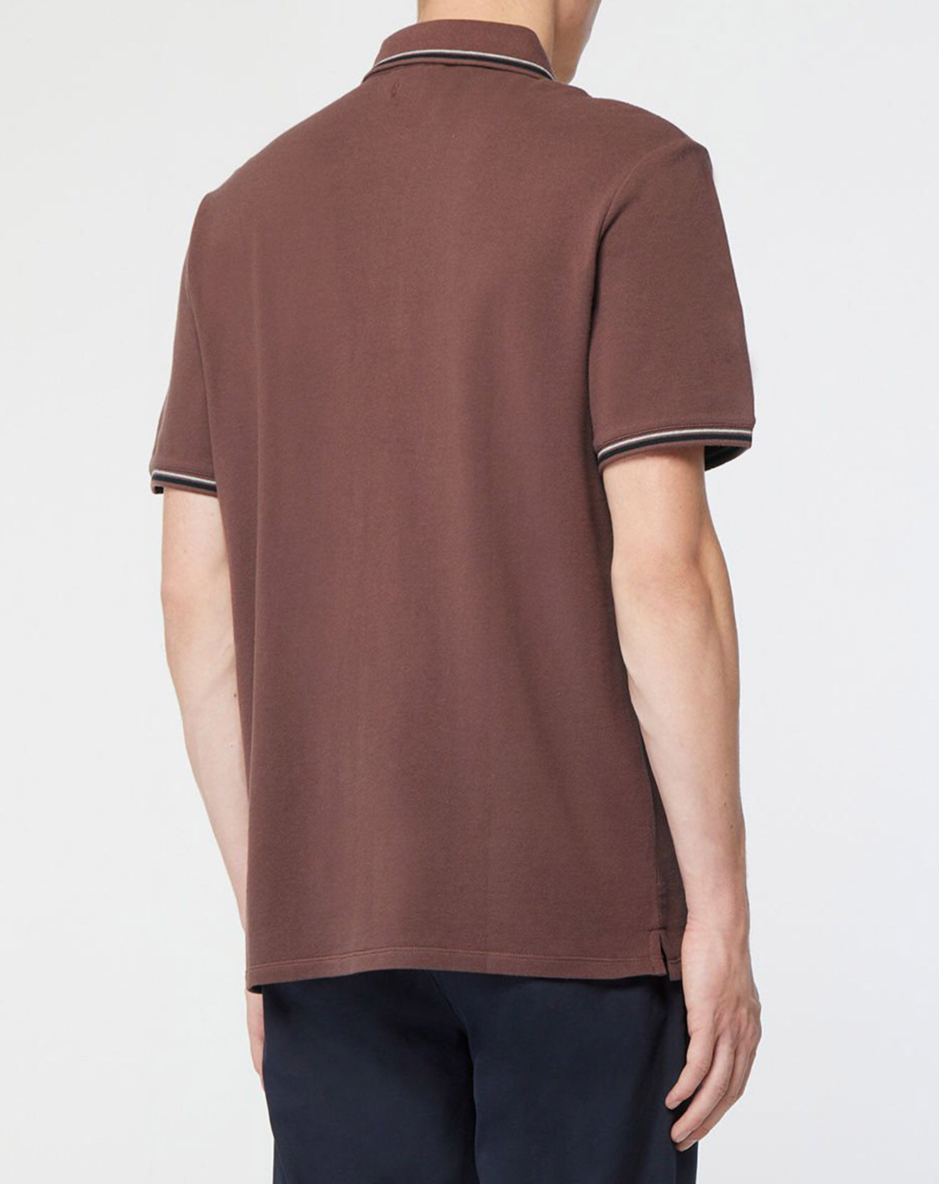 Galeries Lafayette Polo en Coton bio Dolobas Heritage marron foncé