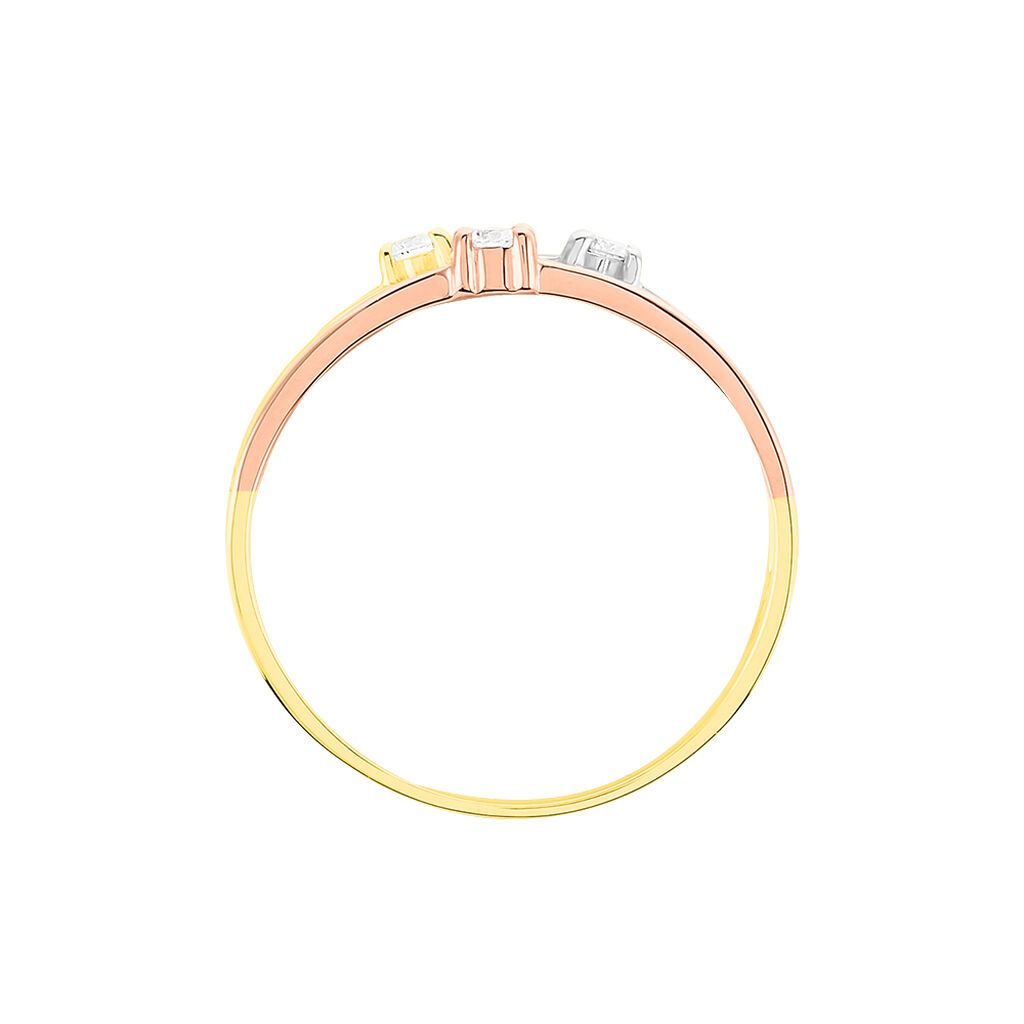 Bague Superposition Or Tricolore Diamant