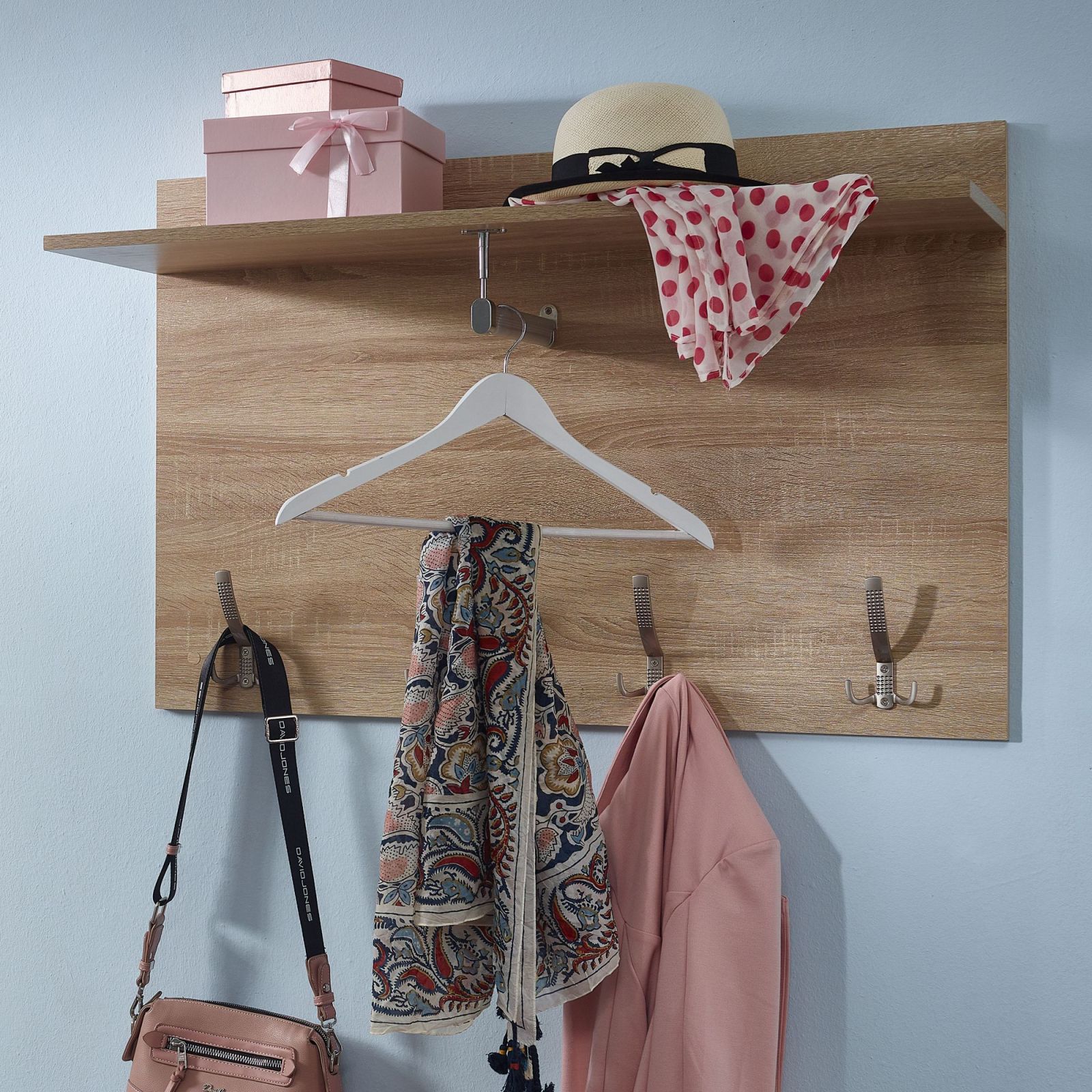 Wandgarderobe - Sonoma Eiche - 4 Haken - 80 cm