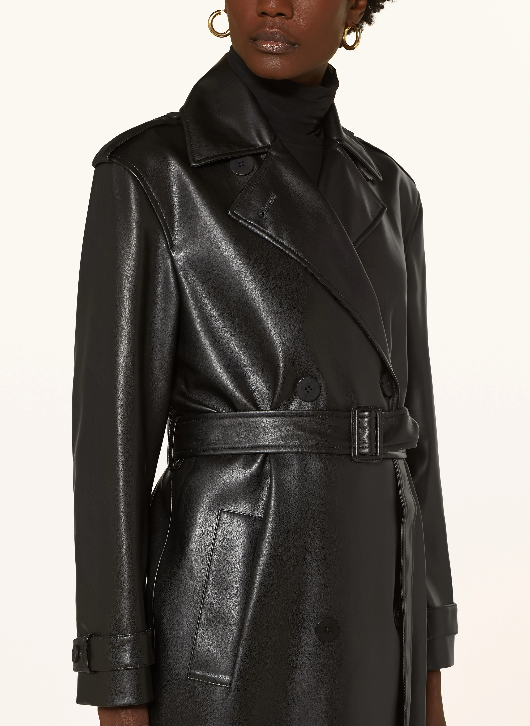 HUGO Trenchcoat MALITTA in Lederoptik