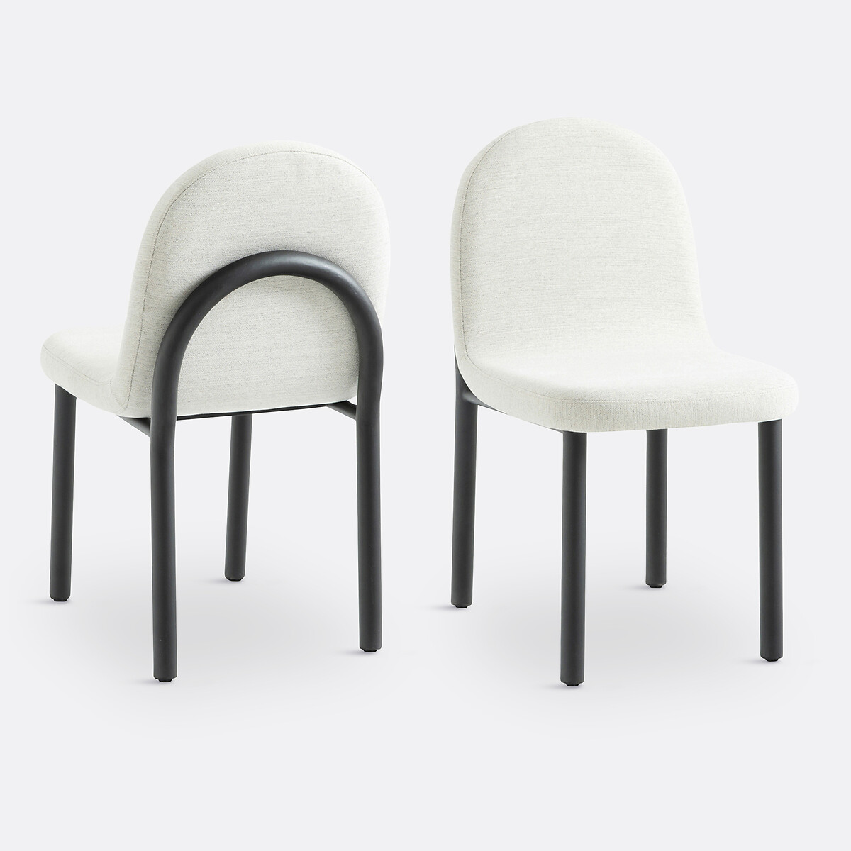 LA REDOUTE INTERIEURS<br>Conjunto de 2 cadeiras em tecido e metal preto, Polly