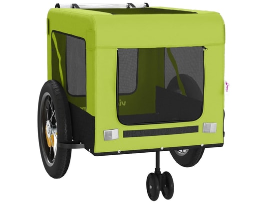 VIDAXL - Remorque de vélo pour animaux de compagnie vert et noir