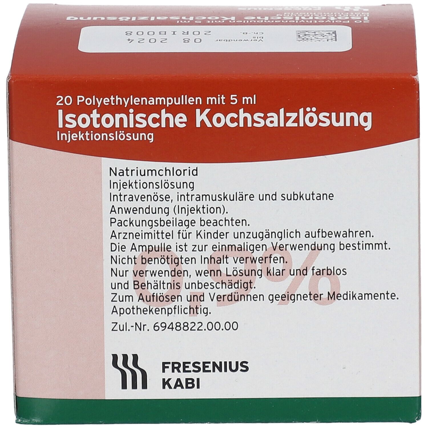 Isotonische Kochsalzlösung 0,9 % Plastik-Ampullen