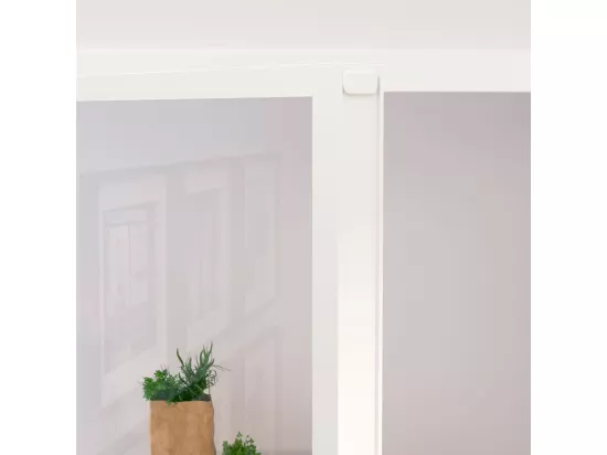 Porte d'intérieur Blanc 93x201,5 cm Trempé verre aluminium fin