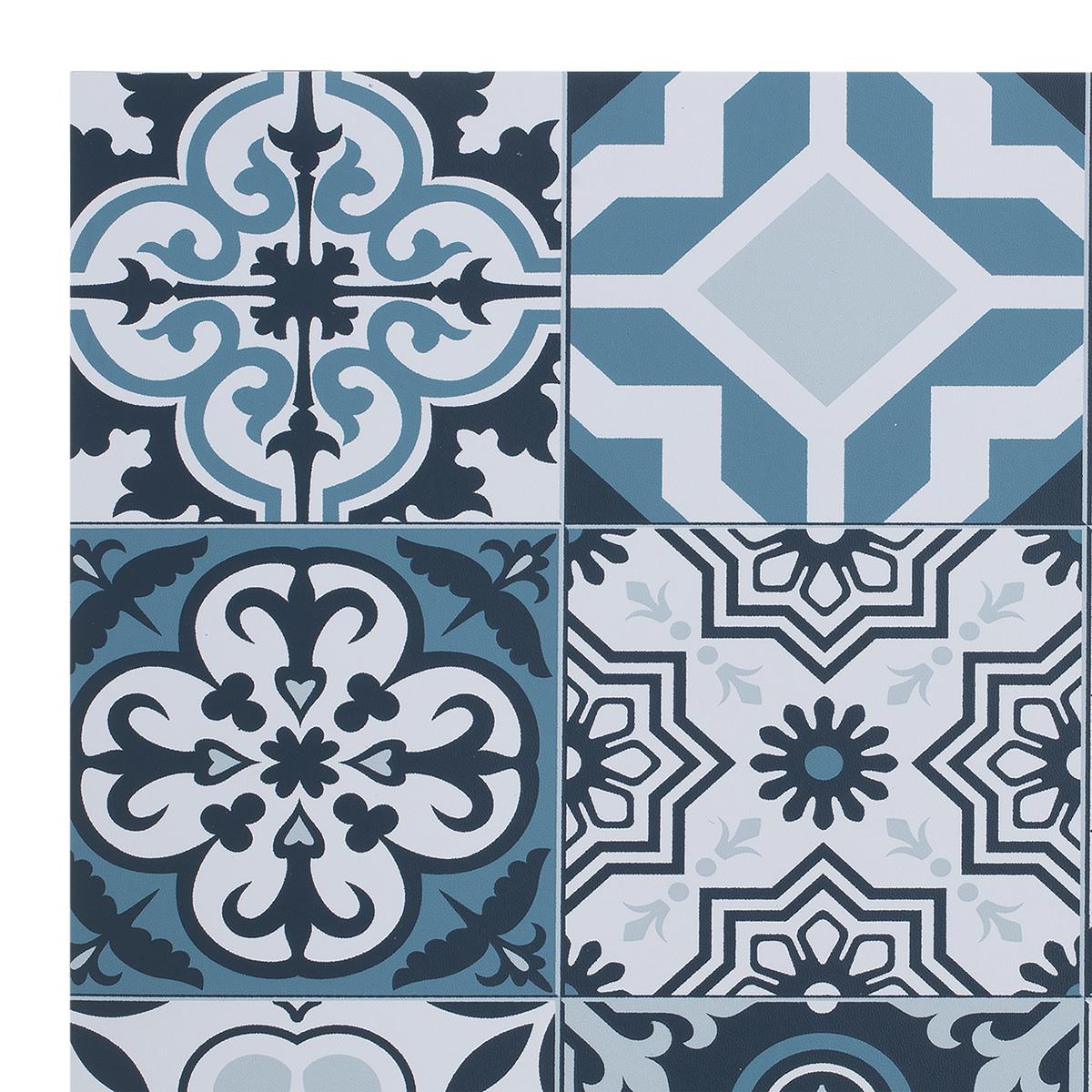 SET DE TABLE VINYLE CARREAUX CIMENT BLEU 45X30CM
