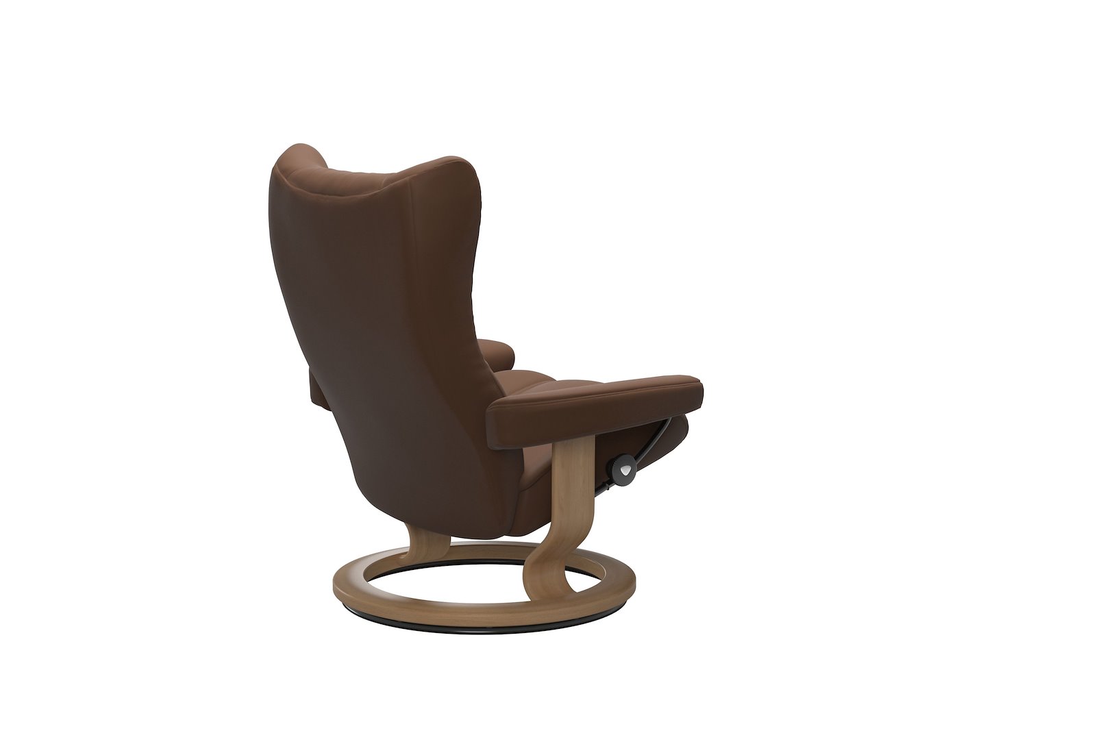 Wing lenestol I hud Batick Spesial Warm Brown og Classic understell oak