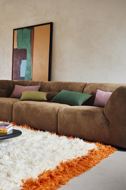 HKliving Linen Cotton kussen 60x35 ginger