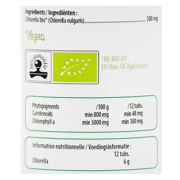 Be-Life Chlorella 500 Orgânica 200 comprimidos
