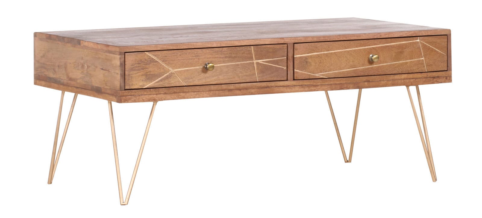 INTERhome Couchtisch SCAN braun/ goldfarbig