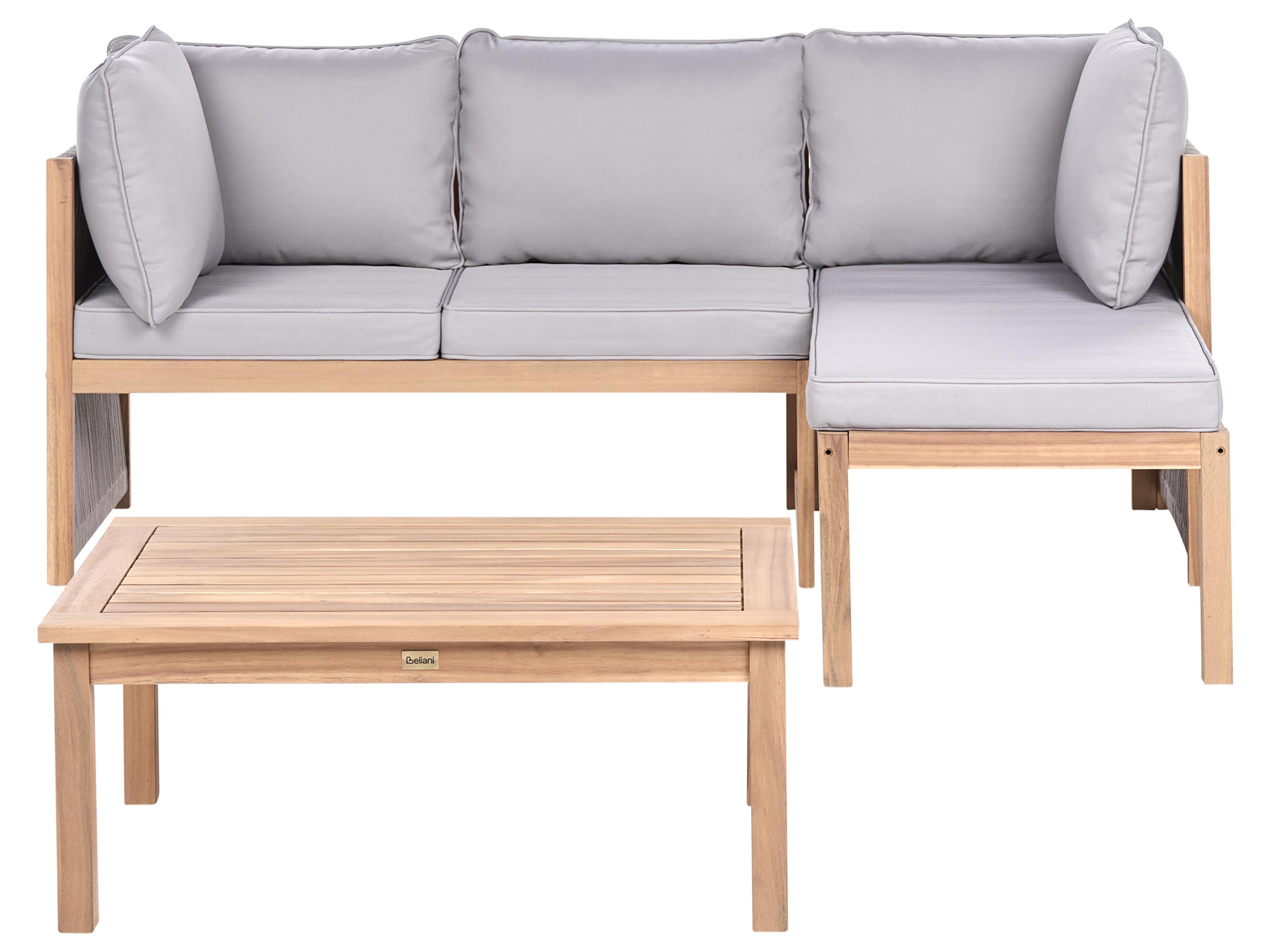 Tuin hoekloungeset met tafel 3-zits ARABBA linkszijdig Gecertificeerd acaciahout Grijs