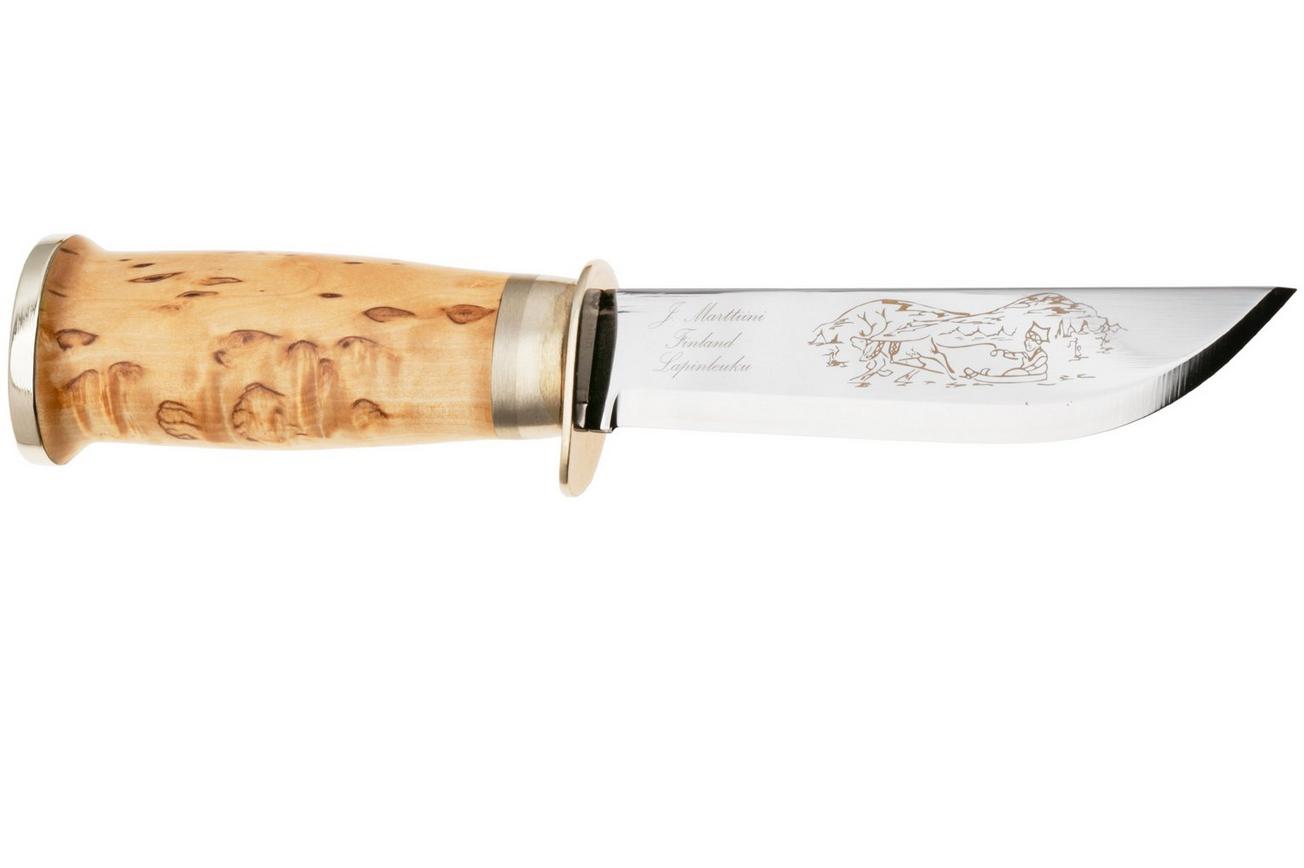 Marttiini Lapp 245010 Stainless, Curly Birch, vaststaand mes