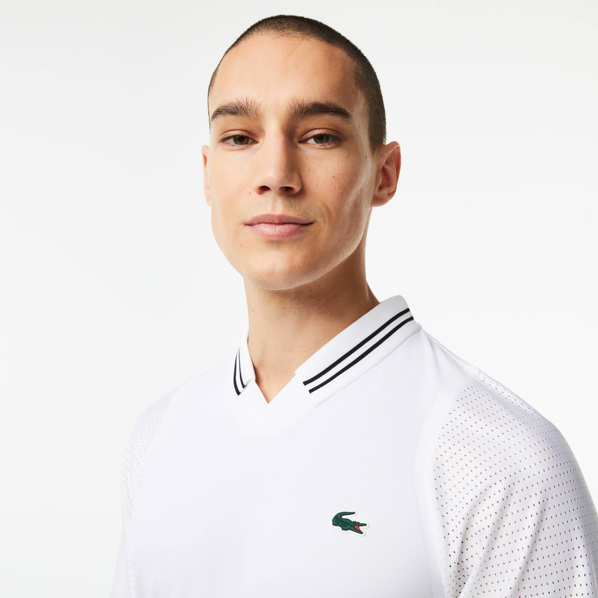 Polo homme Lacoste Tennis x Daniil Medvedev Manches Courtes - Blanc - Lacoste - Homme