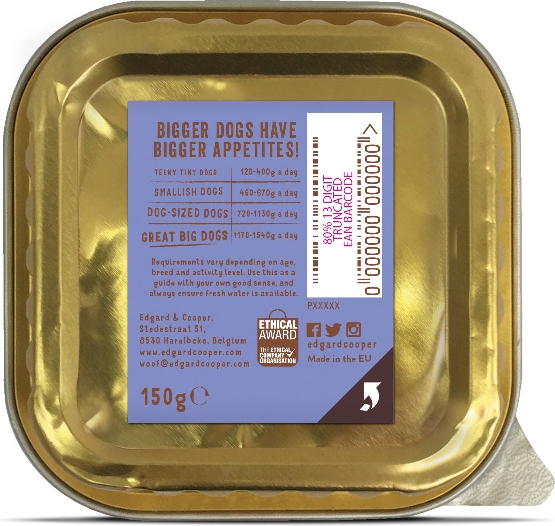 Edgard & Cooper hondenvoer rund en eend adult 150 g