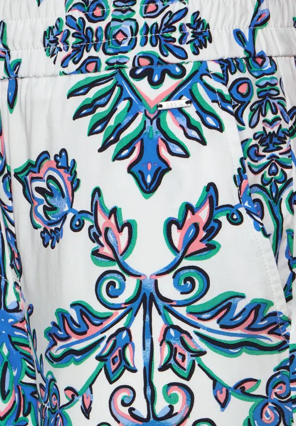 Casual Fit Hose mit Print - vanilla white