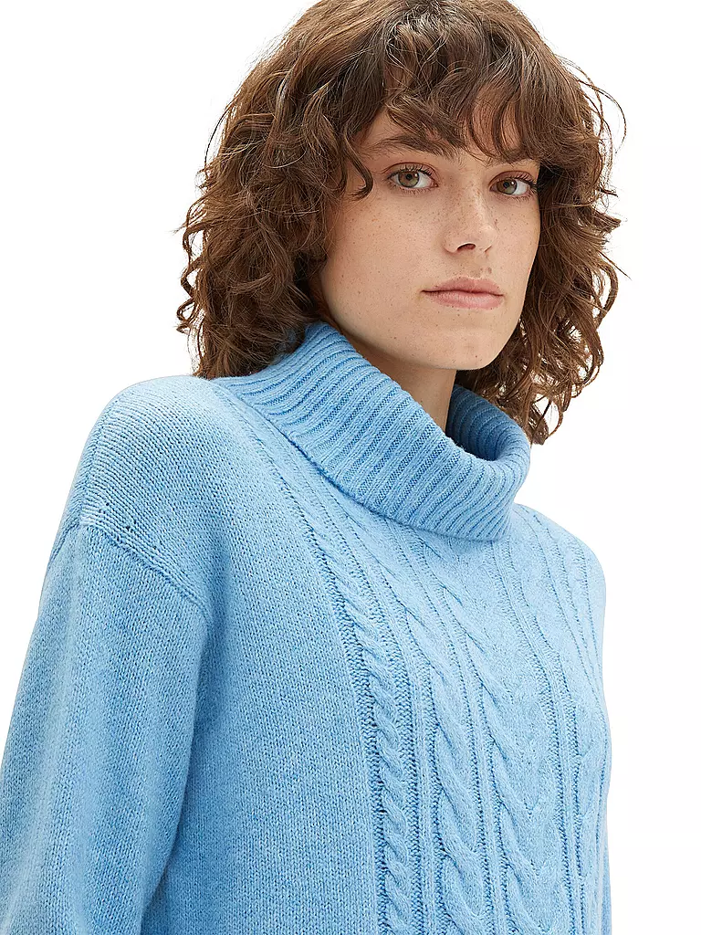 TOM TAILOR Rollkragenpullover hellblau