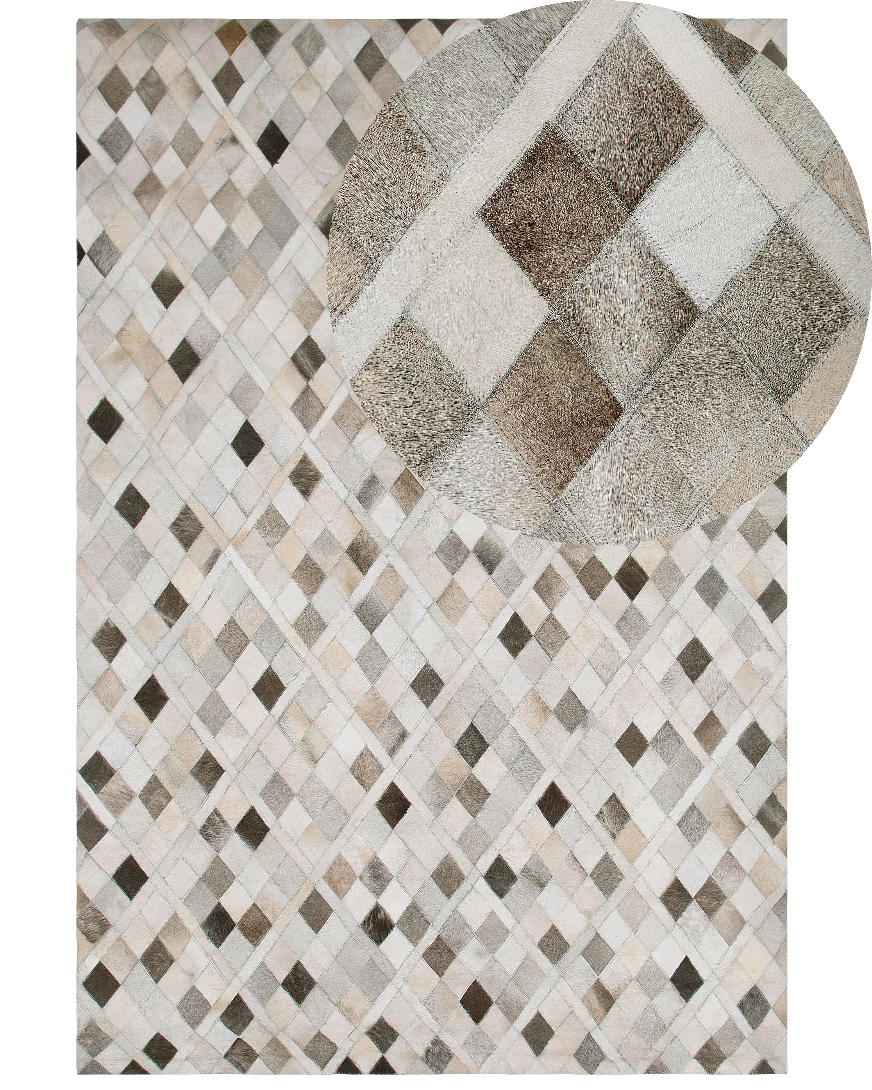Vloerkleed HIRKA Grijs 160 x 230 cm Leer