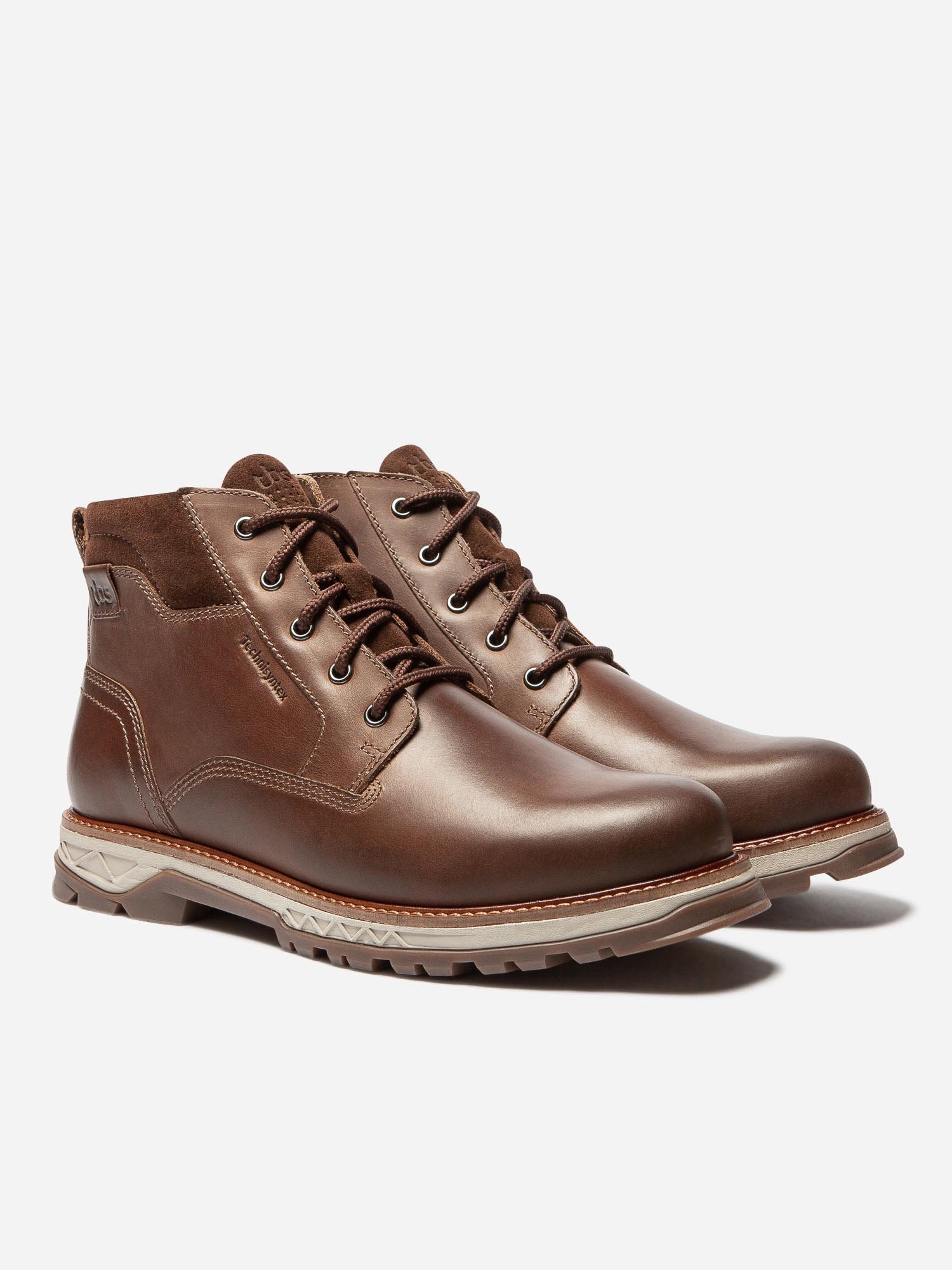 Boots Homme Confort Semelle Crantée Cuir Camel