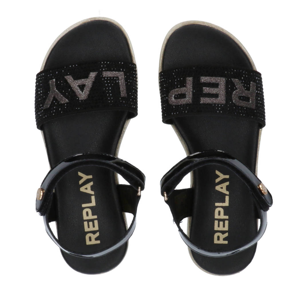 REPLAY sandalen zwart