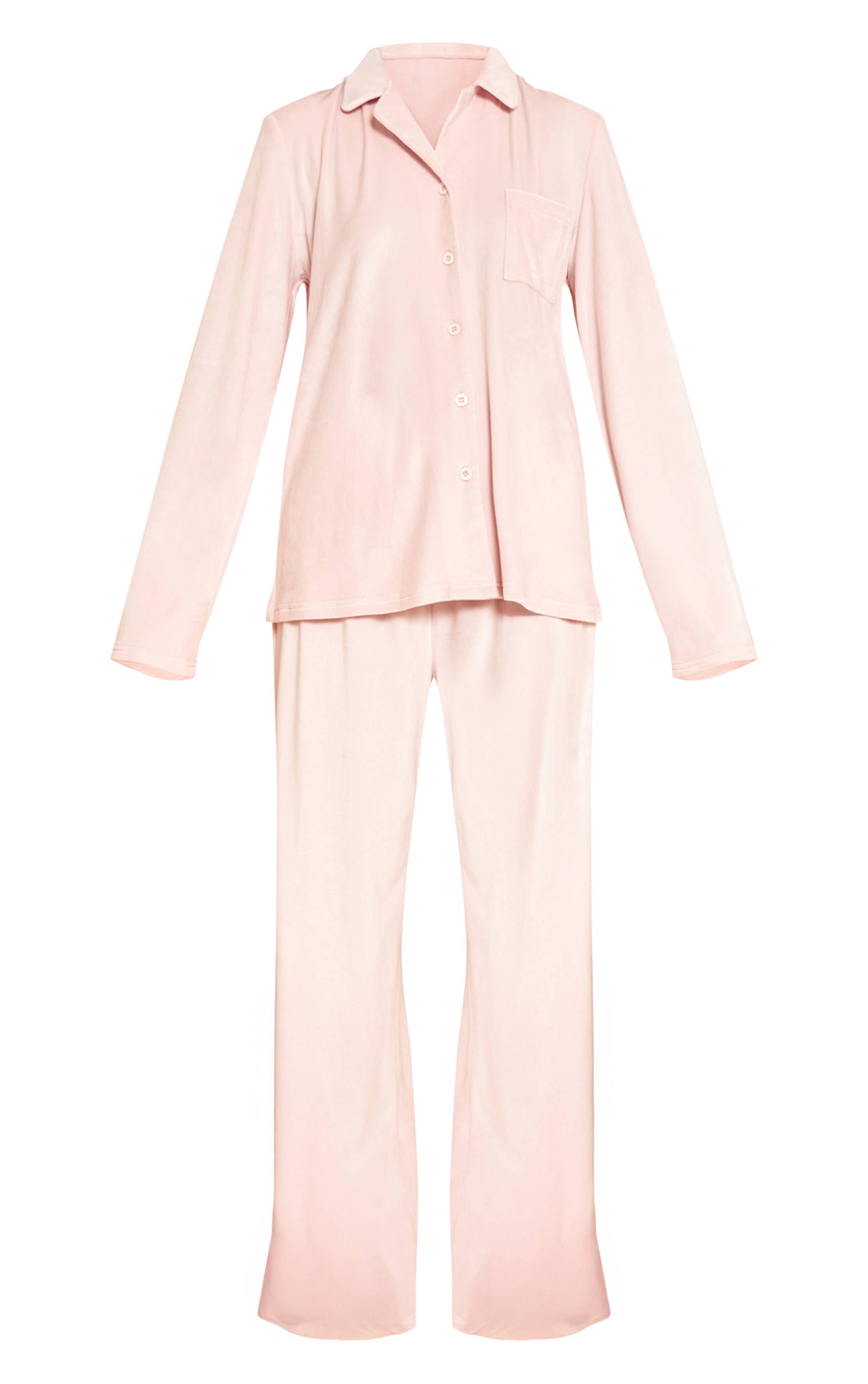 Rose Ensemble De Pyjama Toucher Doux Avec Passepoil Contrasté