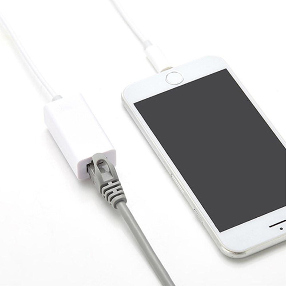 Lightning auf Ethernet LAN RJ45 (10/100 MBit/s) Adapter - Weiss