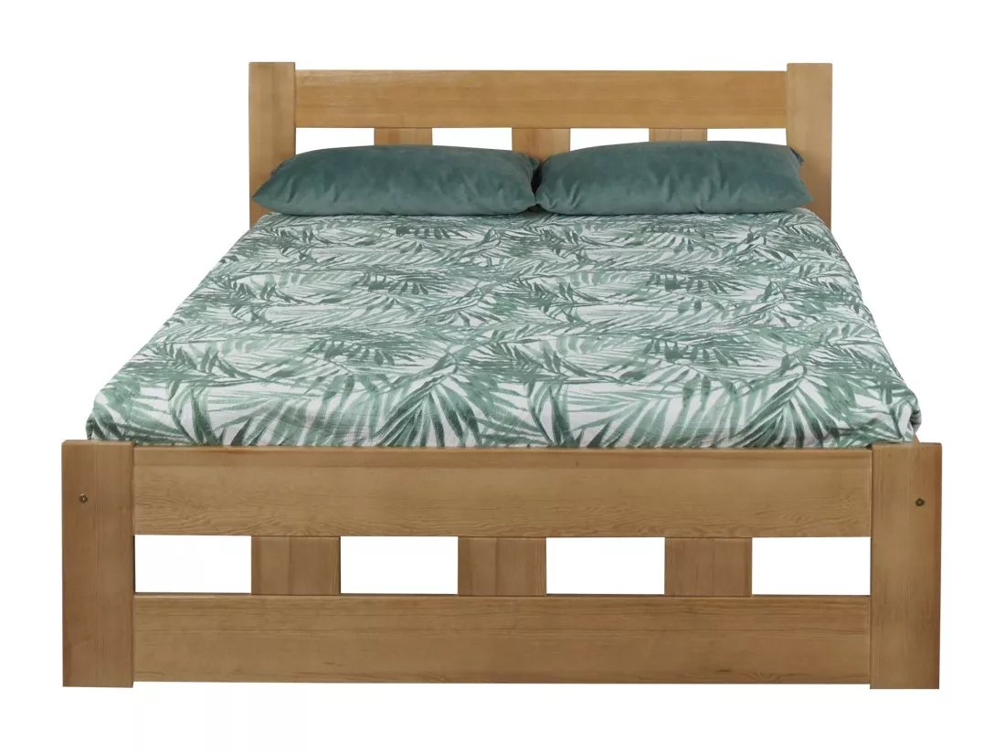 Lit 160x200 en bois Bond, couleur chêne