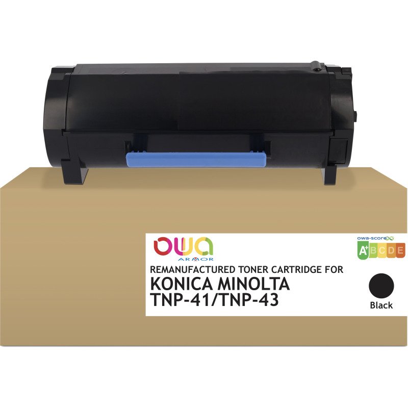 Toner remanufacturé OWA - standard - Noir - pour KONICA MINOLTA TNP-41, KONICA MINOLTA TNP-41, TNP-43, DEVELOP TNP-41, TNP-43