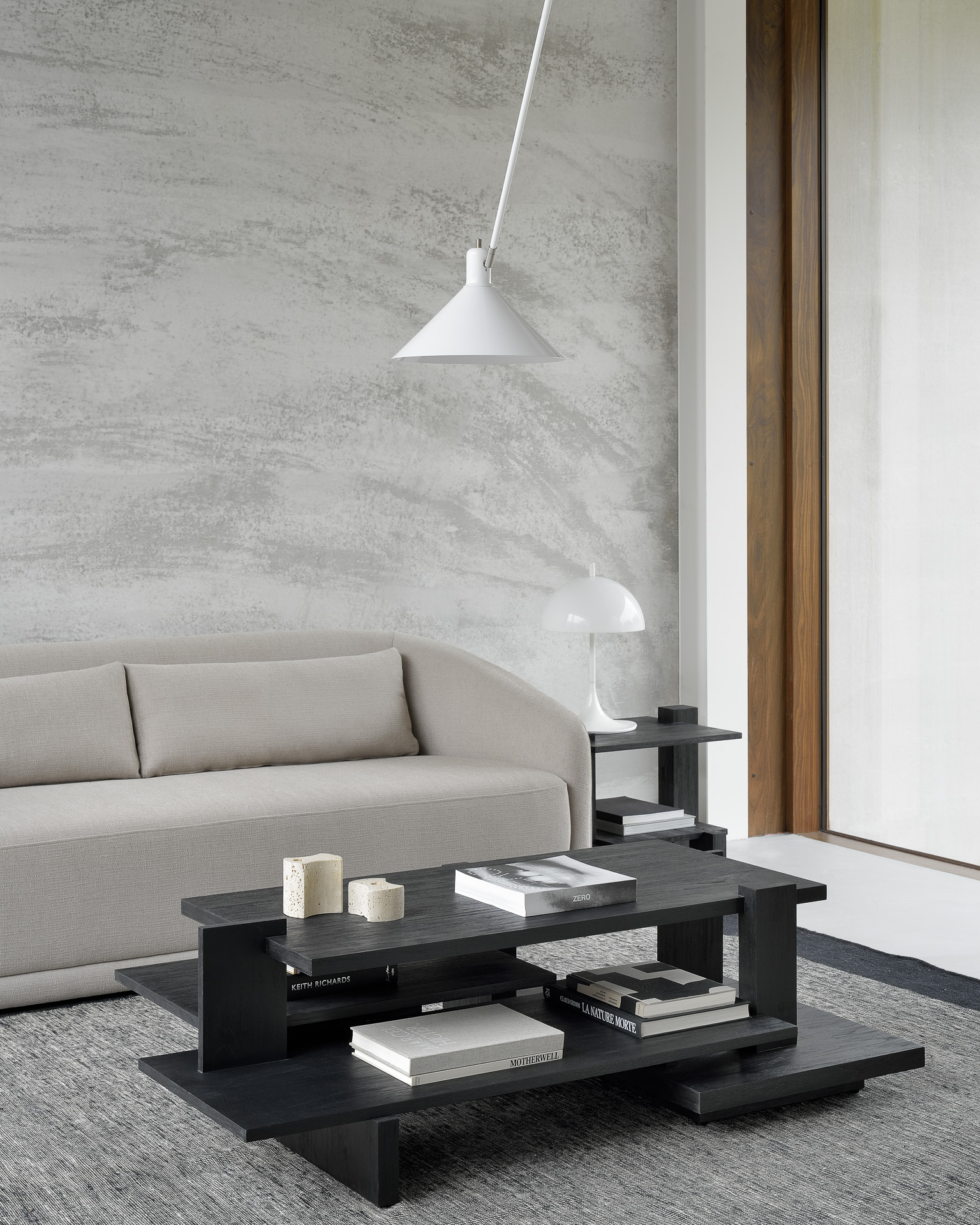 Abstract bijzettafel zwart teak