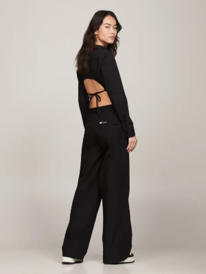 Camisa cropped com costas abertas