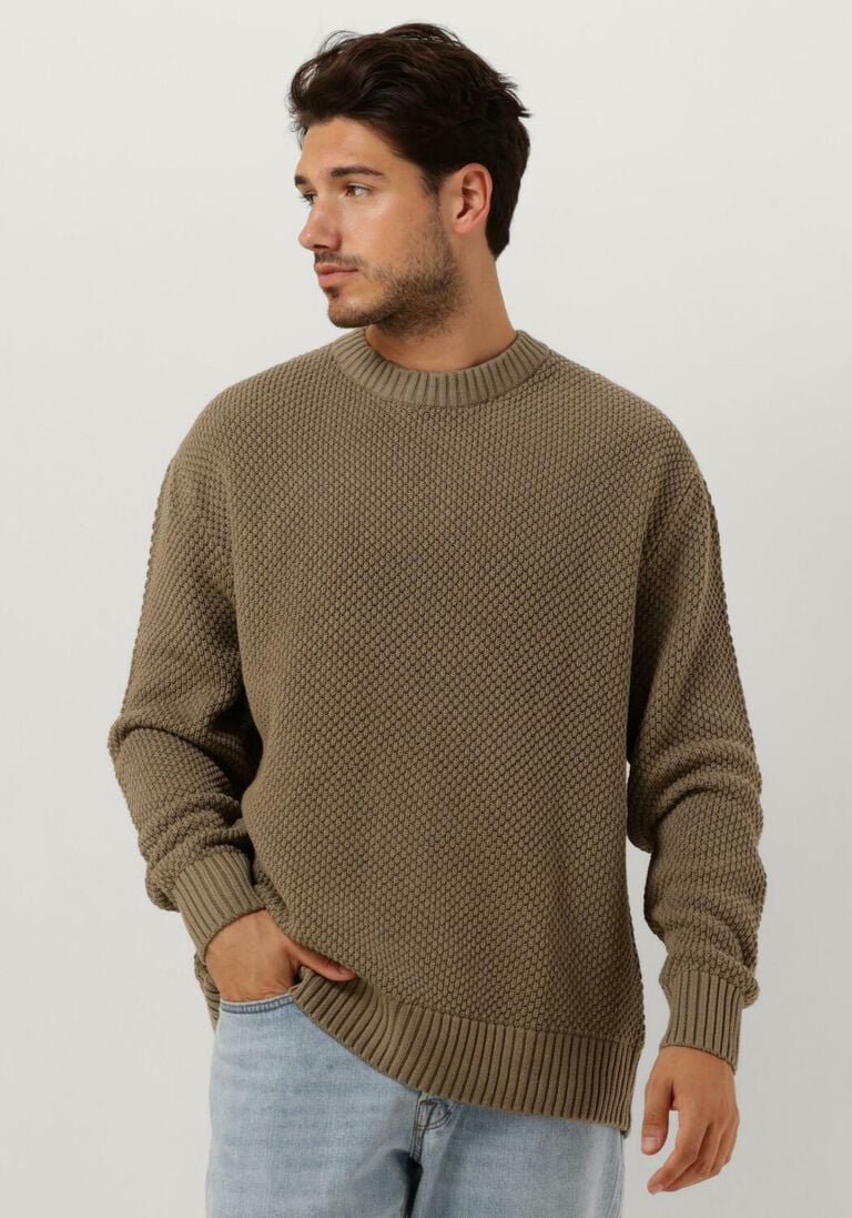 SELECTED HOMME groene selected homme trui slhbert relaxed ls knit