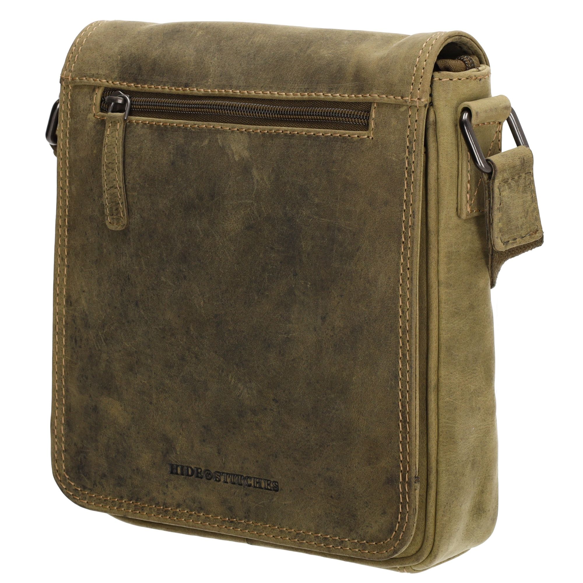 Hide & Stitches Idaho Messenger Bag Olijfgroen