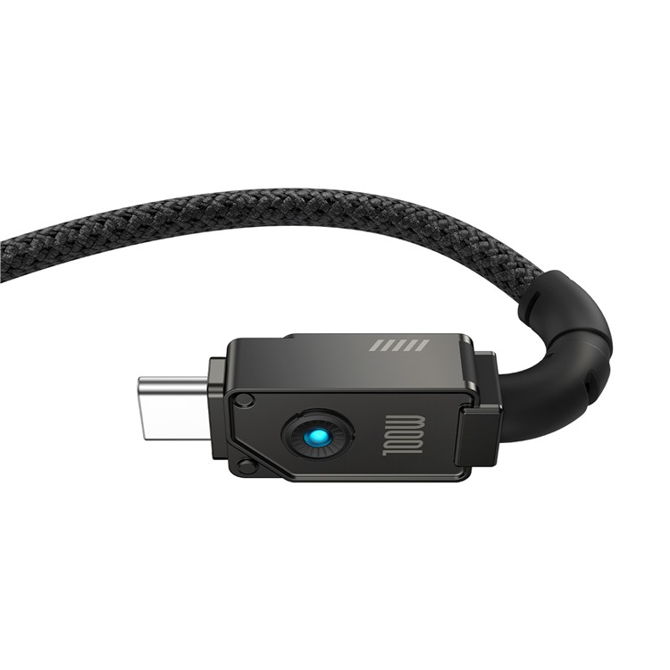 (1m) 100W USB C auf USB C Ladekabel Nylon Datenkabel - Schwarz