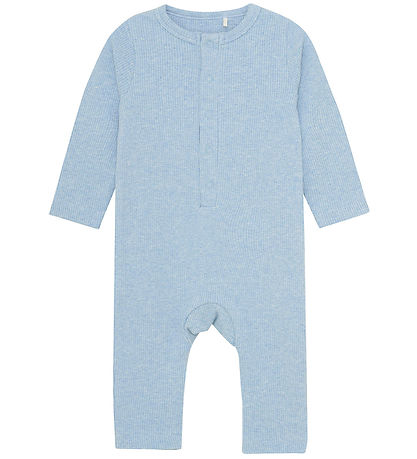Fixoni Strampler - Rib - Blue Nebel Melange