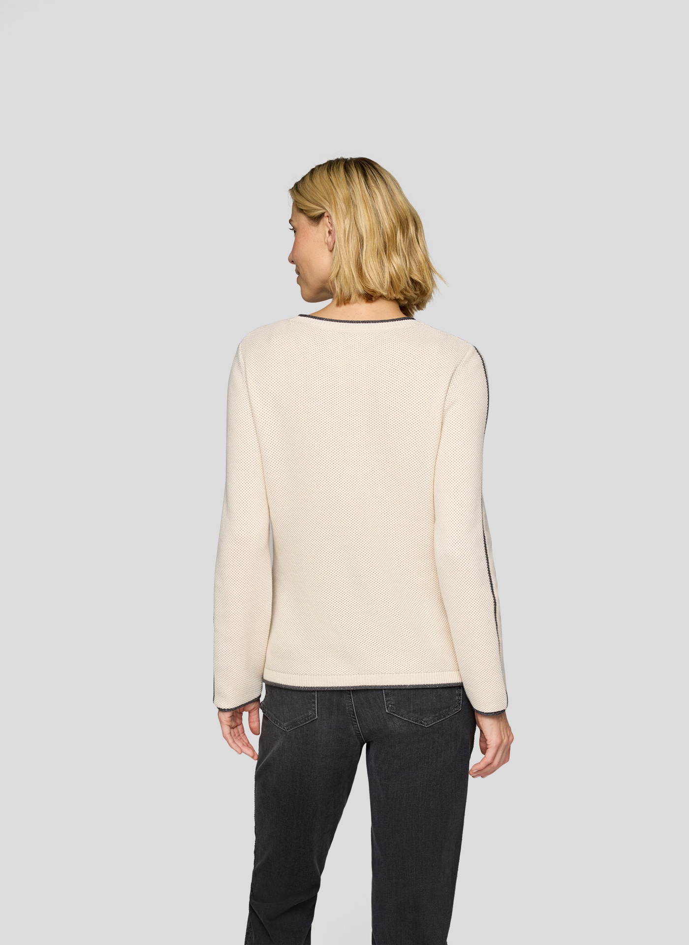 Rabe Rundhalspullover , mit intarsien Print
