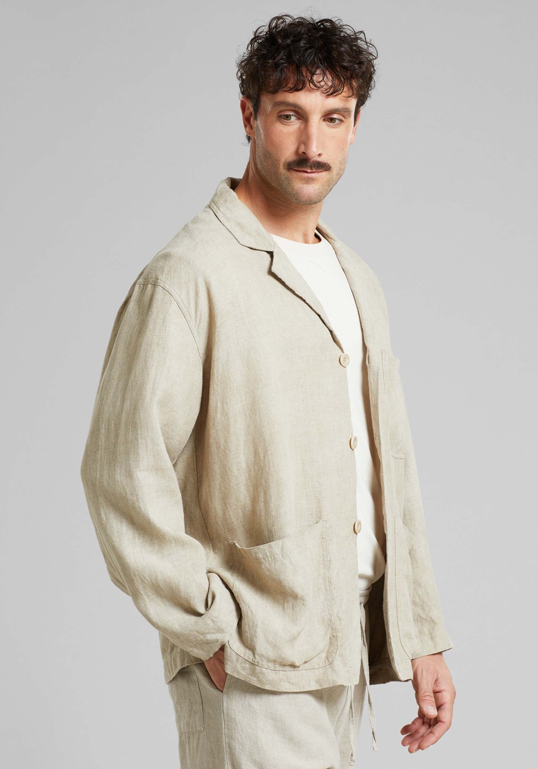 Dedicated Blazer Hornstull Linen Ecru