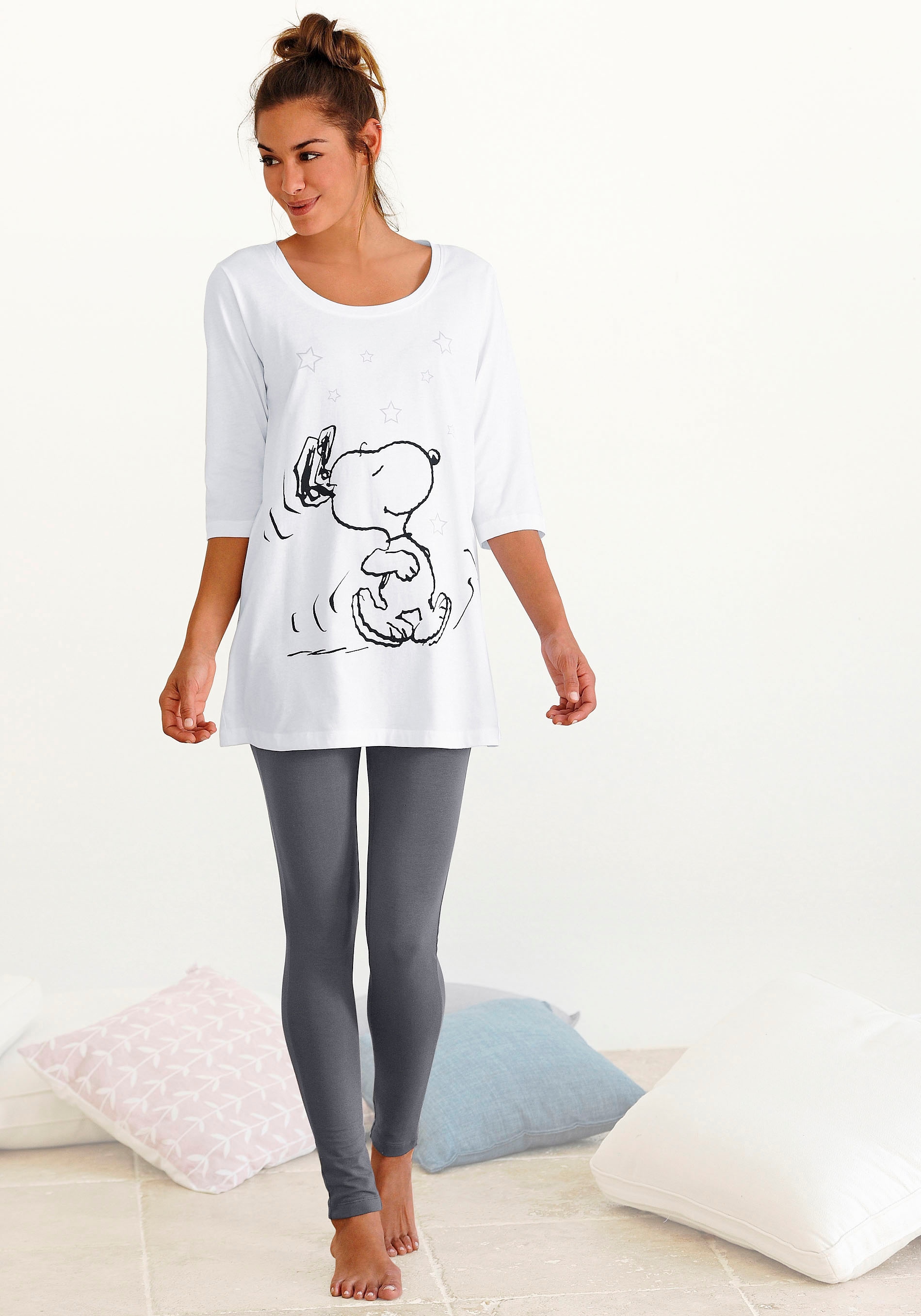 Peanuts Pyjama 2 Stk. tlg., mit Leggings und legerem Shirt mit Snoopy Druck