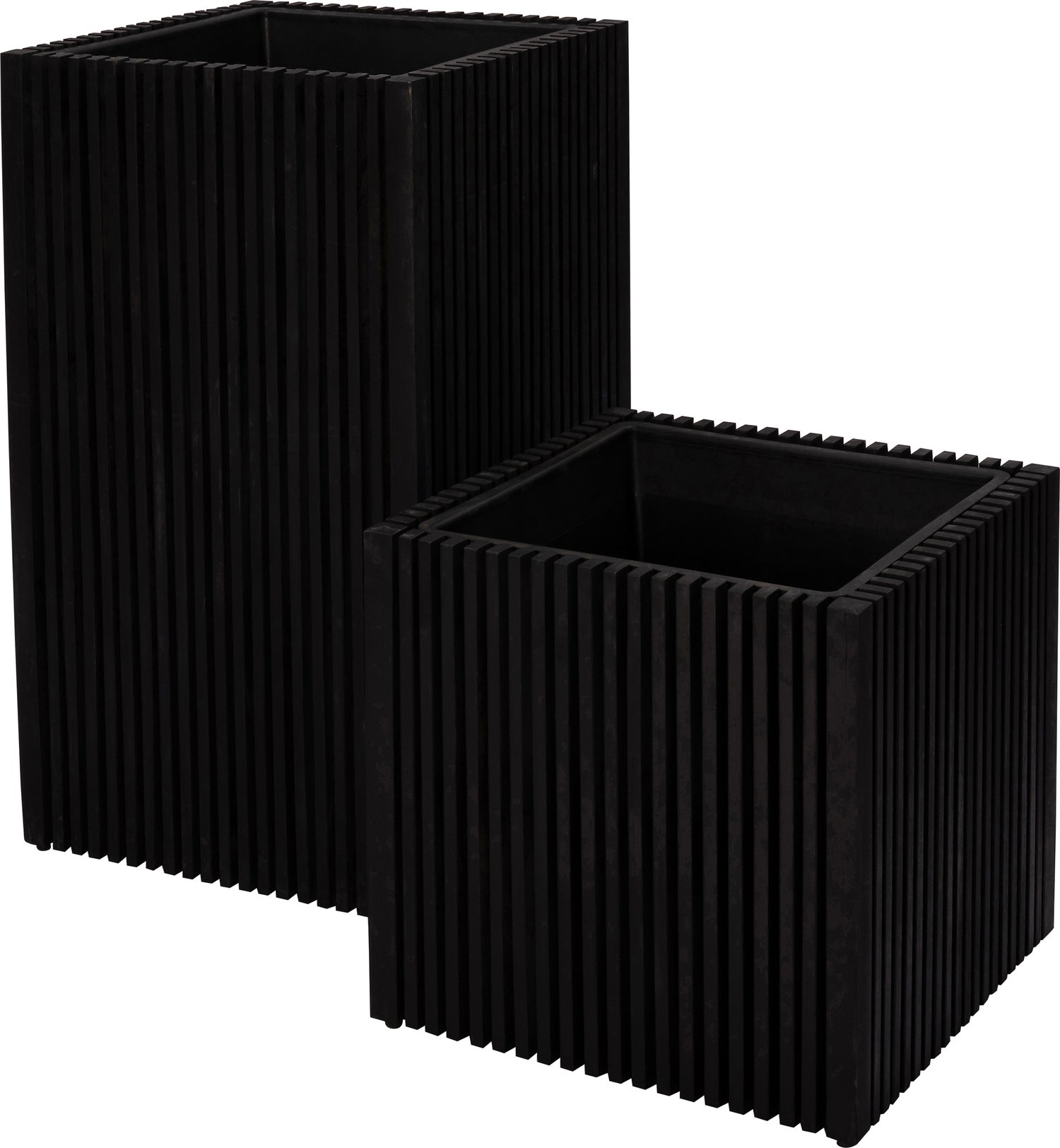 Intratuin bloempot op poten Latten zwart 51 x 51 x 50 cm