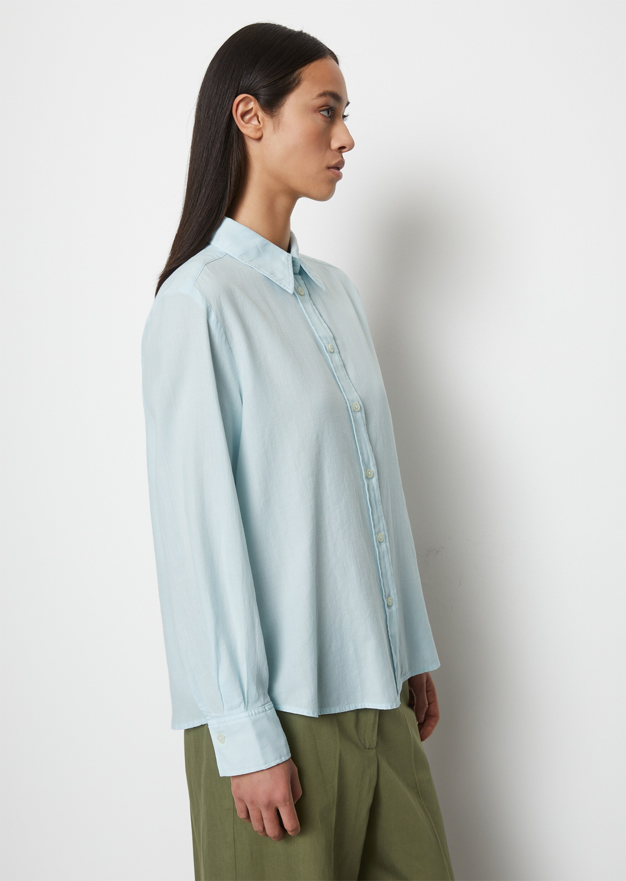 Bluse regularaus softem Baumwoll-Twill