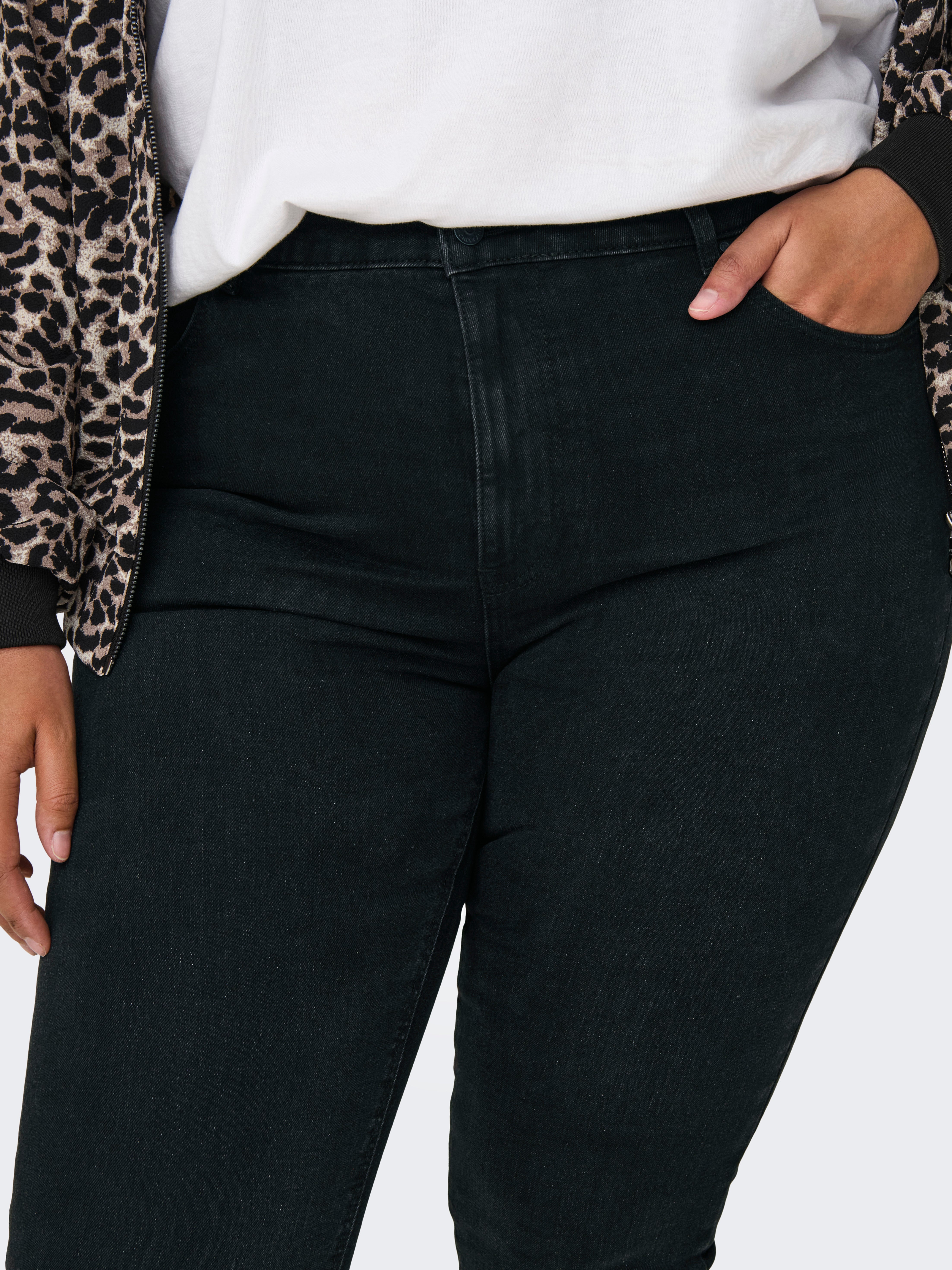 CARLUNA Hohe Taille Skinny Fit Jeans Washed Black
