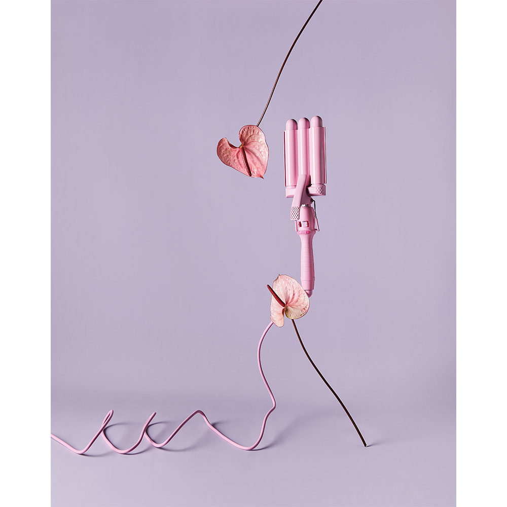 Mini Hair Waver 25mm Dreifaches Keramik Welleneisen Lockenstab  - Pink