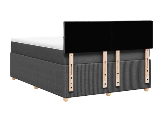 Sommier à lattes de lit avec matelas Gris foncé 140x190cm Tissu