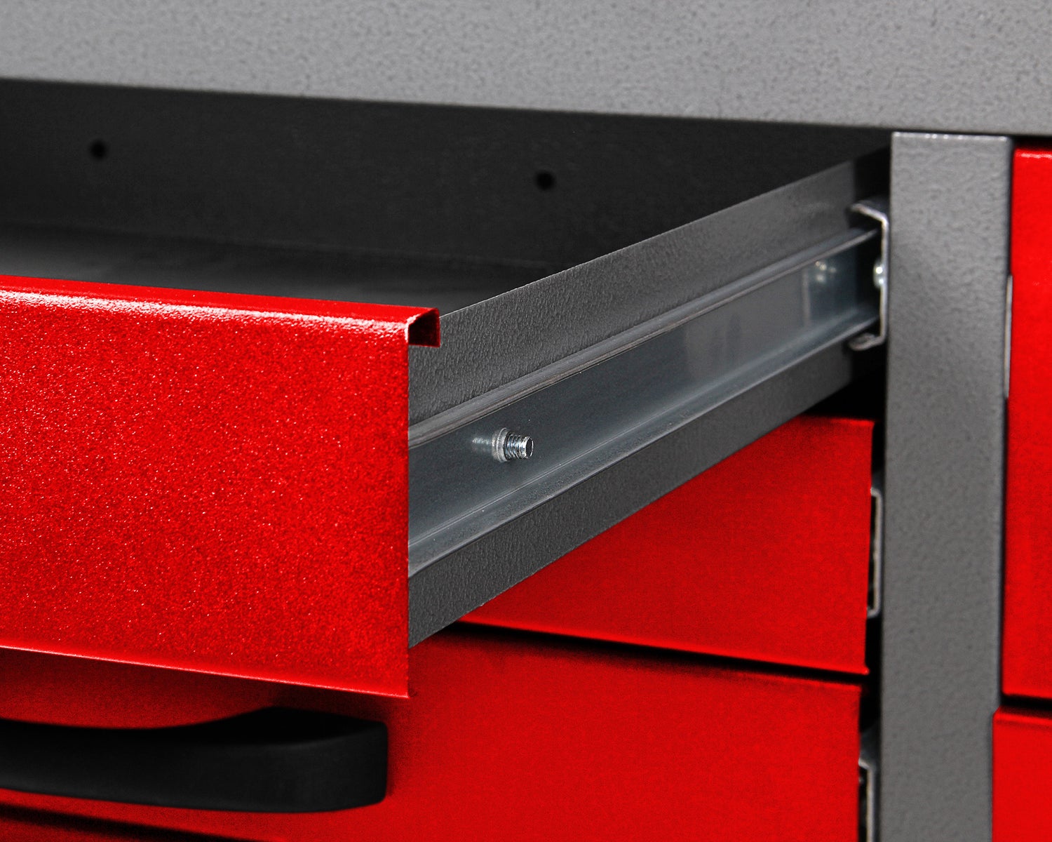 Ondis24 Konny werkbank, 160 cm, rood, 15 laden, werkplaatsuitrusting