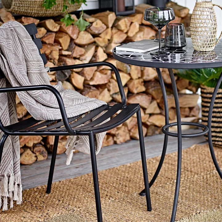 Bloomingville - Ghina Tagesdecke, 130 x 160 cm, beige / naturweiss