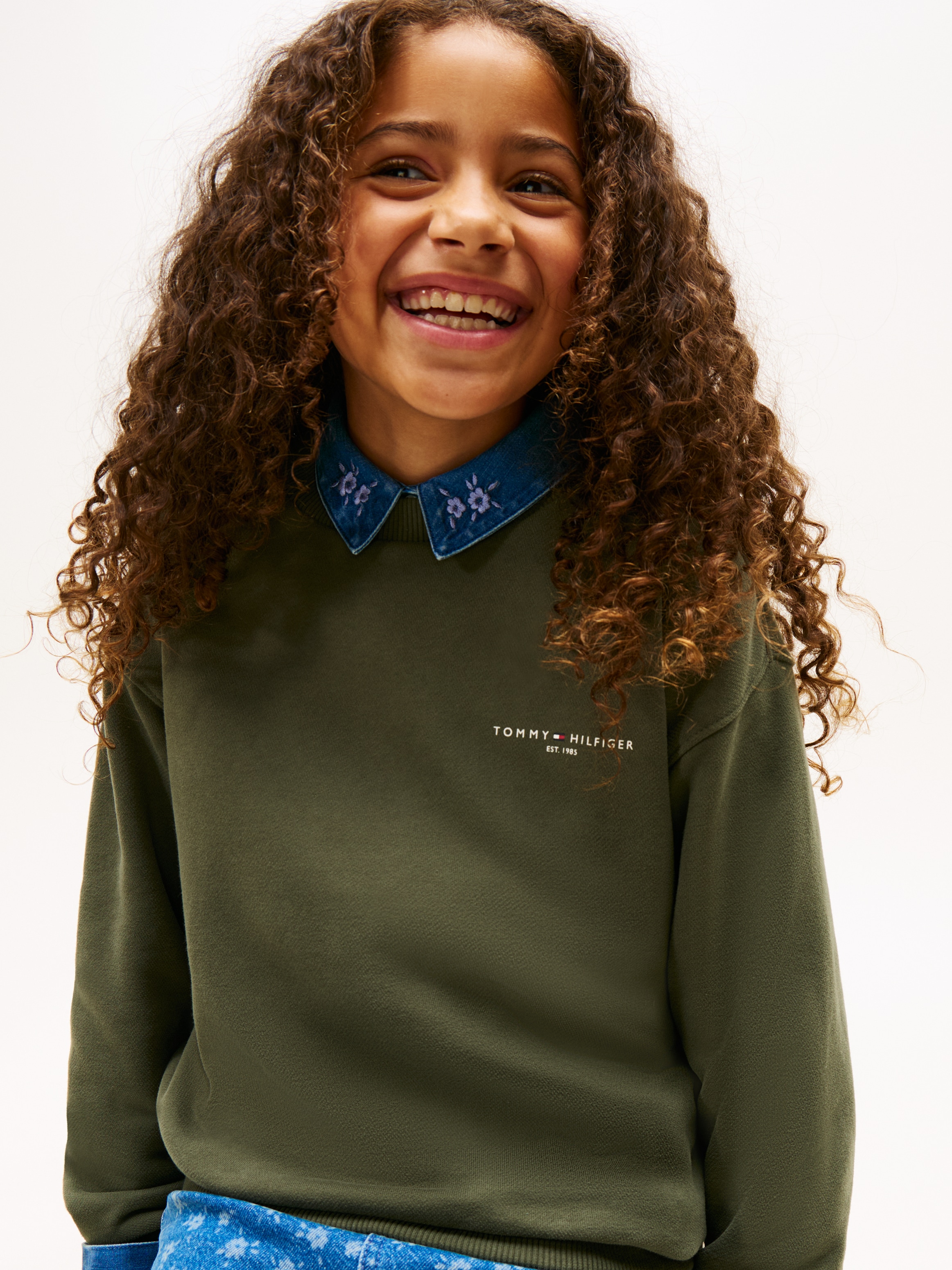 Tommy Hilfiger Sweatshirt »MINI CORP C-NECK«, Kinder bis 16 Jahre, für Jungen und Mädchen, regular fit