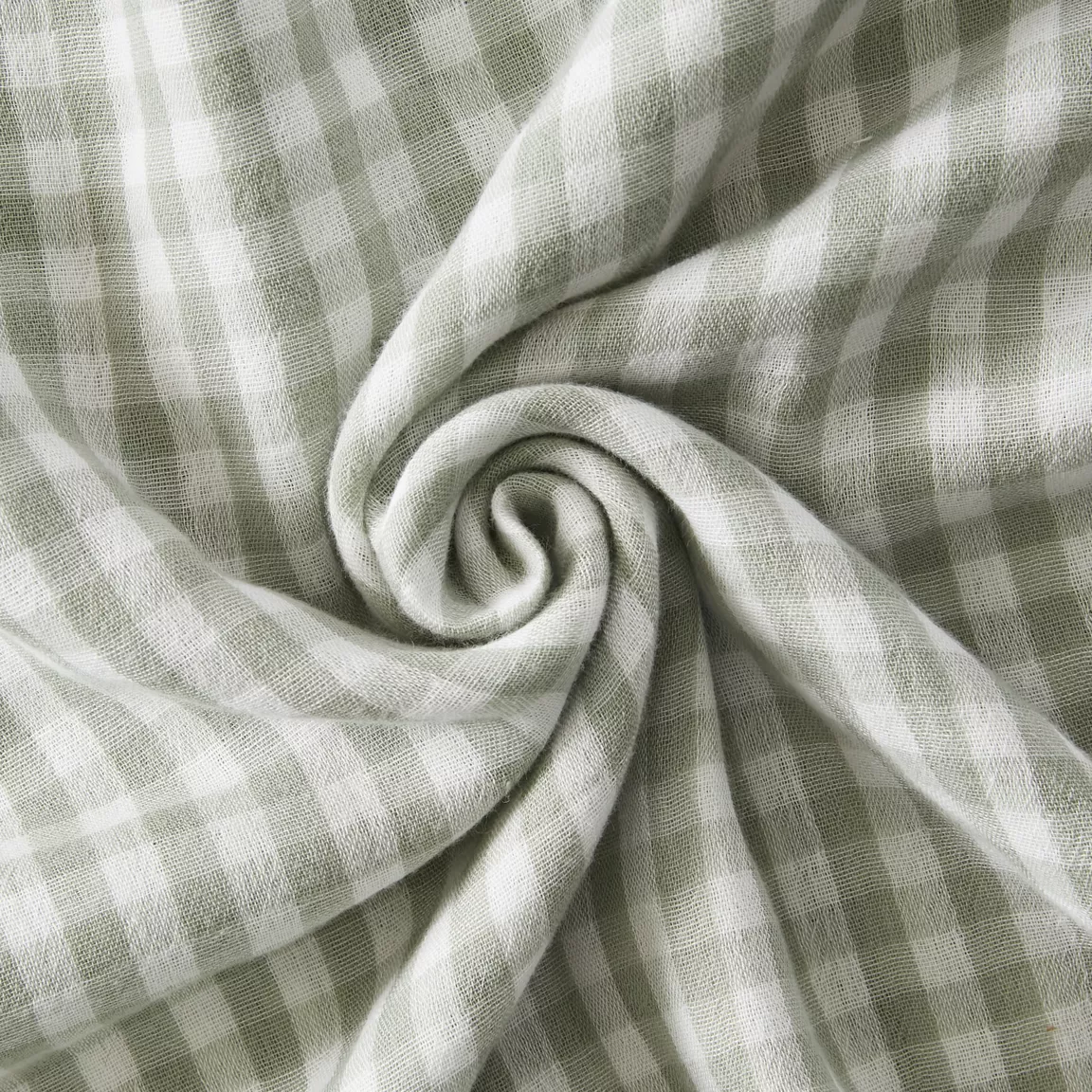 Nappe rectangulaire gaze de coton (150 x 250 cm) Vickie Vert eucalyptus