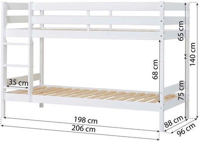 Hoppekids ECO Comfort Køyeseng 90x200, Hvit