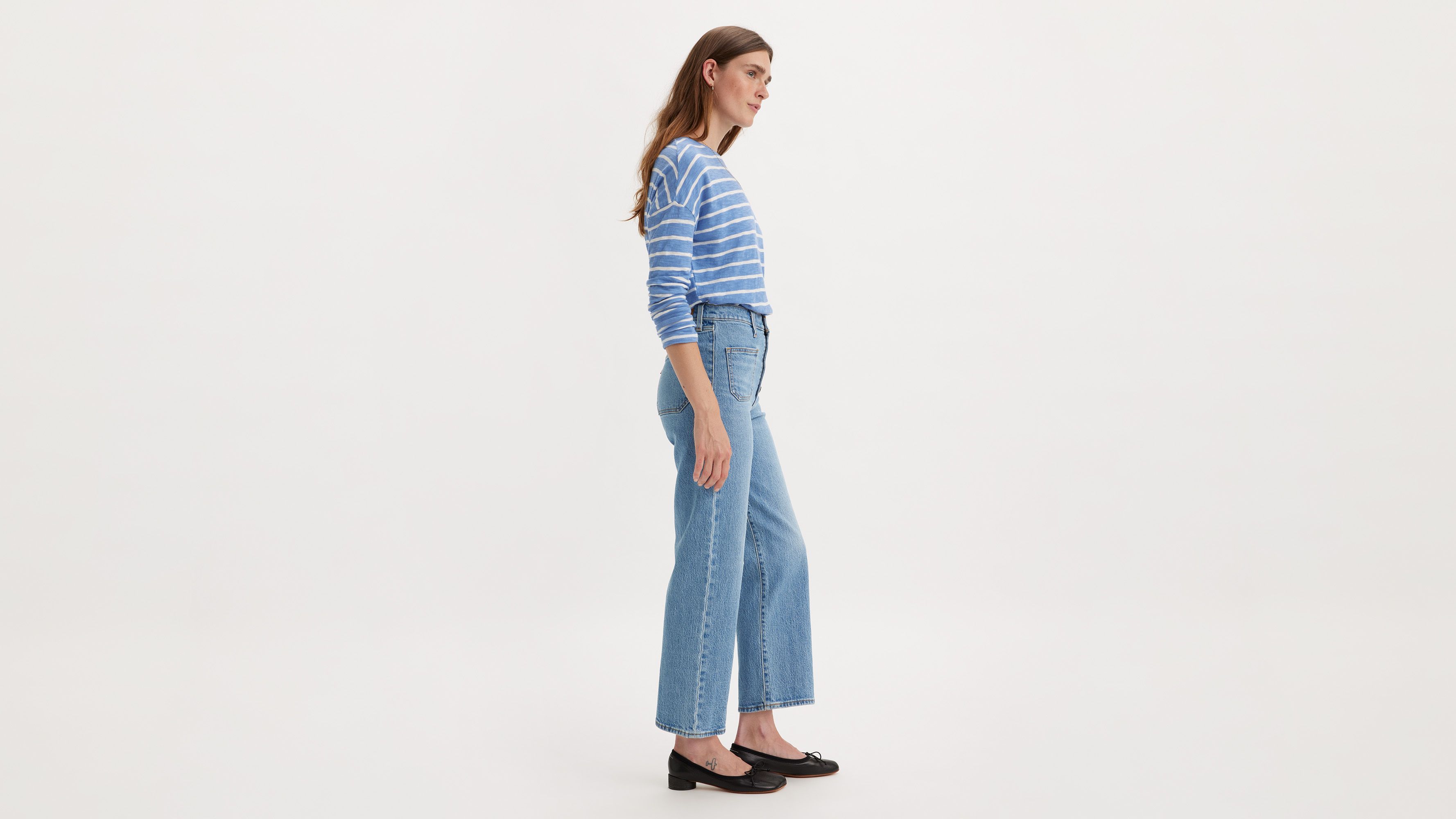 Jean Ribcage poche plaquée Straight - In Patches - Bleu
