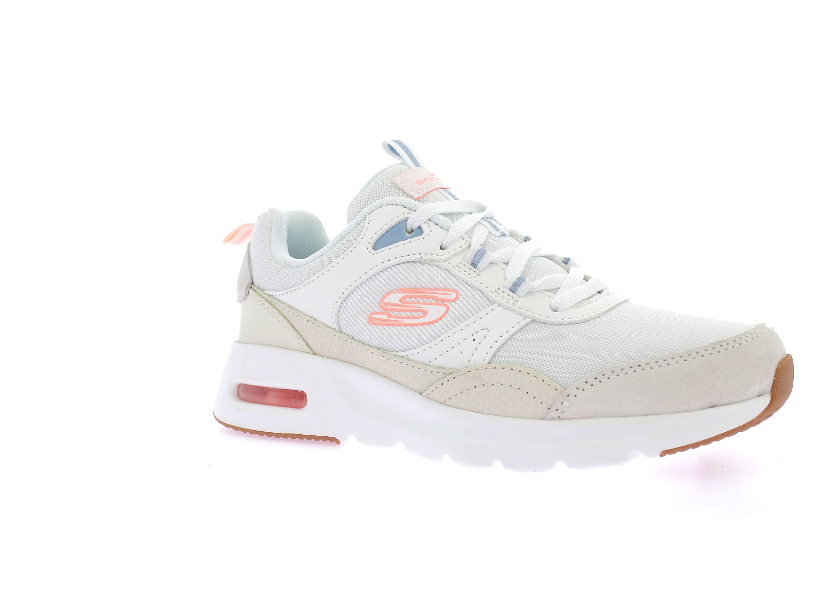 Skechers-SKECH AIRE COURT RETRO AV Matières combinées Blanc Beige