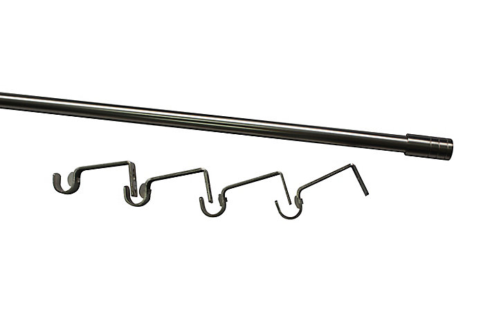 Kit de tringle à rideau extensible embout bouchon Athens GoodHome 200/330 cm, Ø19mm gris